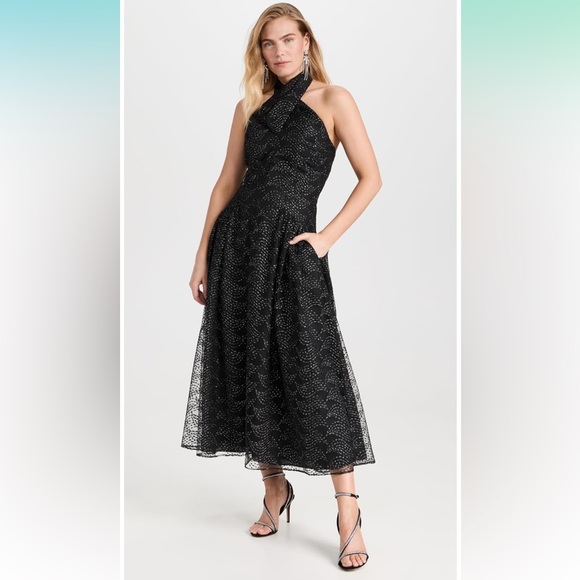 Shoshanna Dresses & Skirts - Shoshanna Black Halter A-Line Midi Dress